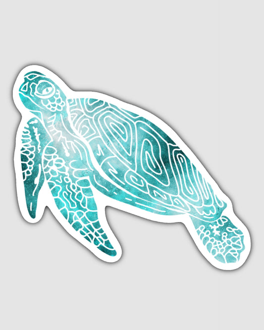 Watercolor Turtle Detailed Design - GLOSSY Finish Decal Ocean Sea Turtle Painting